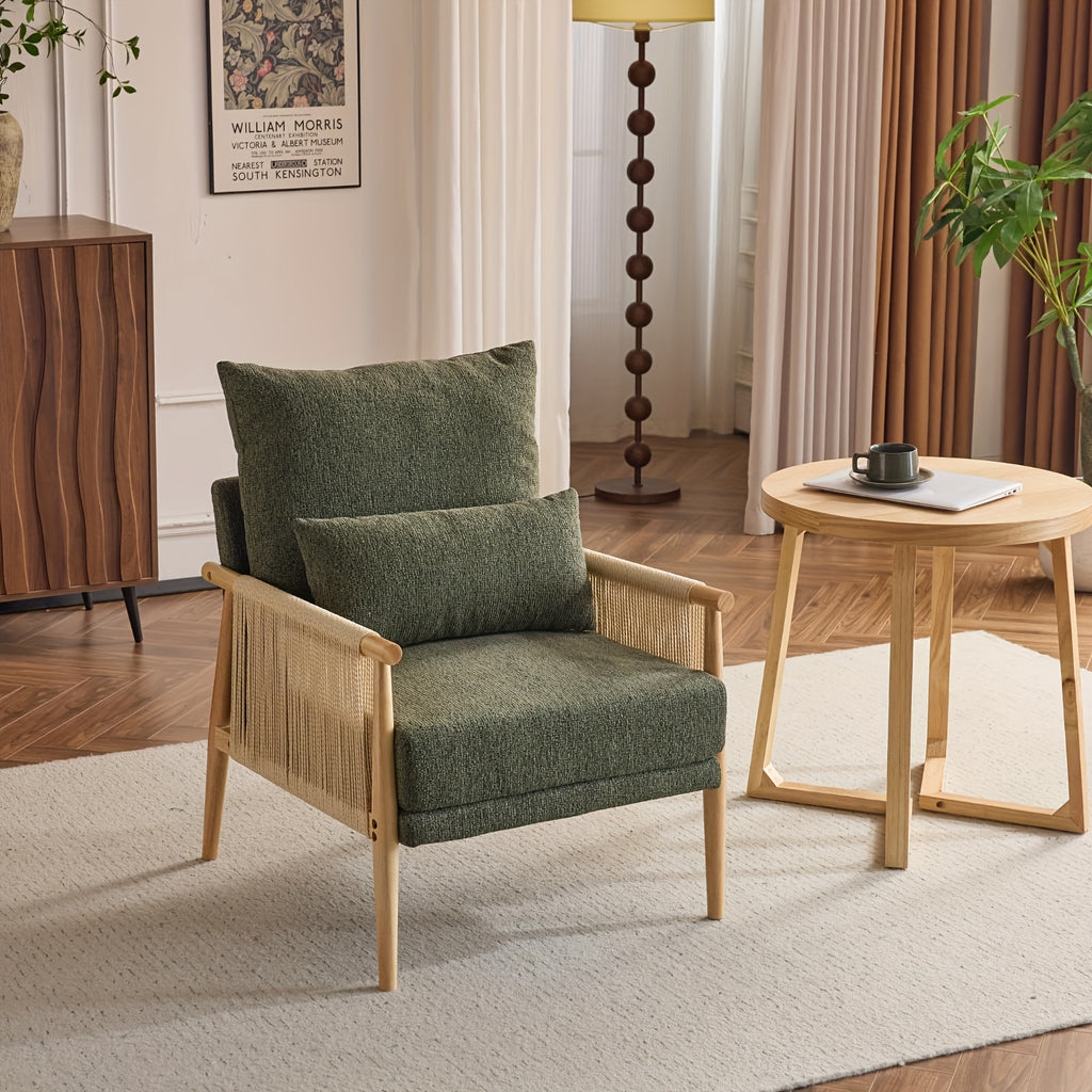 century modern accent chair solid wooden armrests - Temu