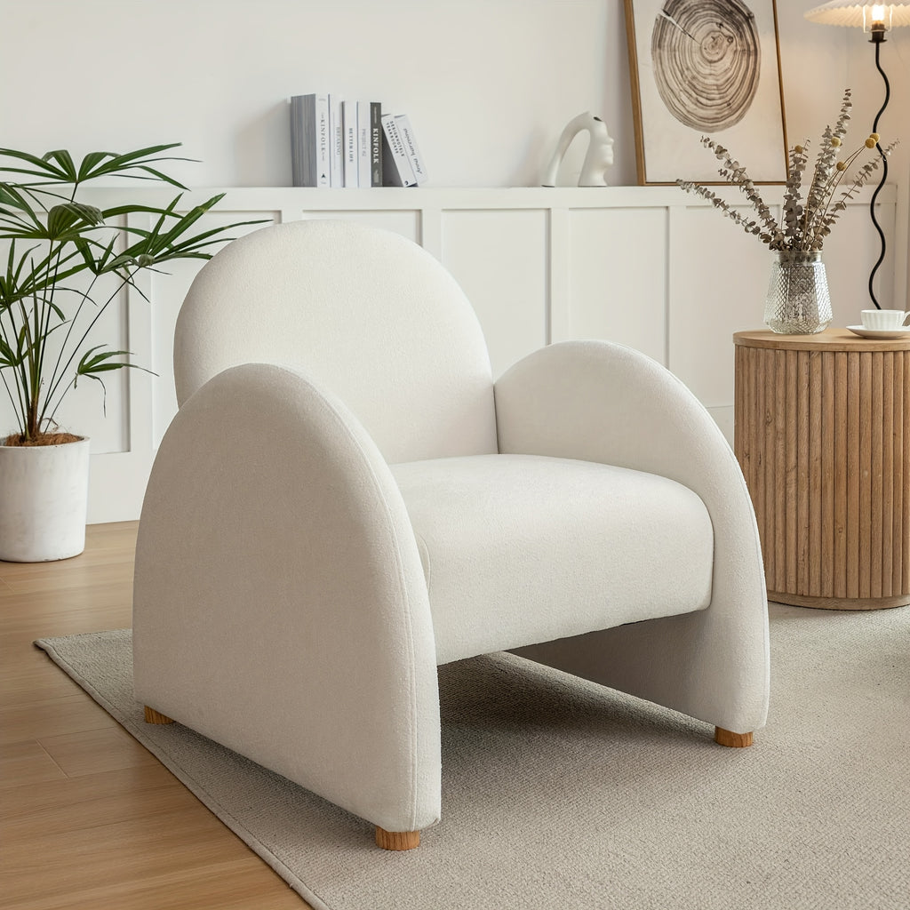 modern accent chair upholstered boucle arm single sofa comfy - Temu