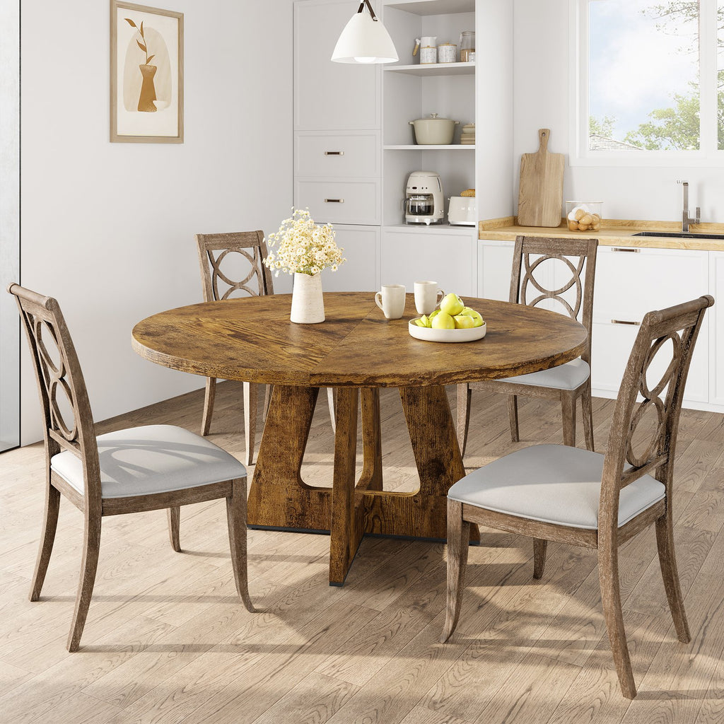new dining   inch round dining table 4 6 farmhouse - Temu
