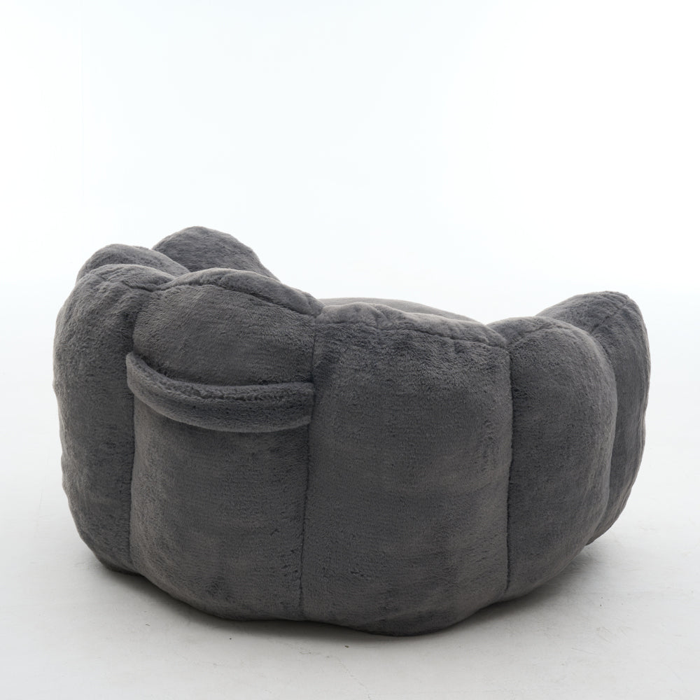 black comfortable lazy sofa chair artificial rabbit velvet - Temu