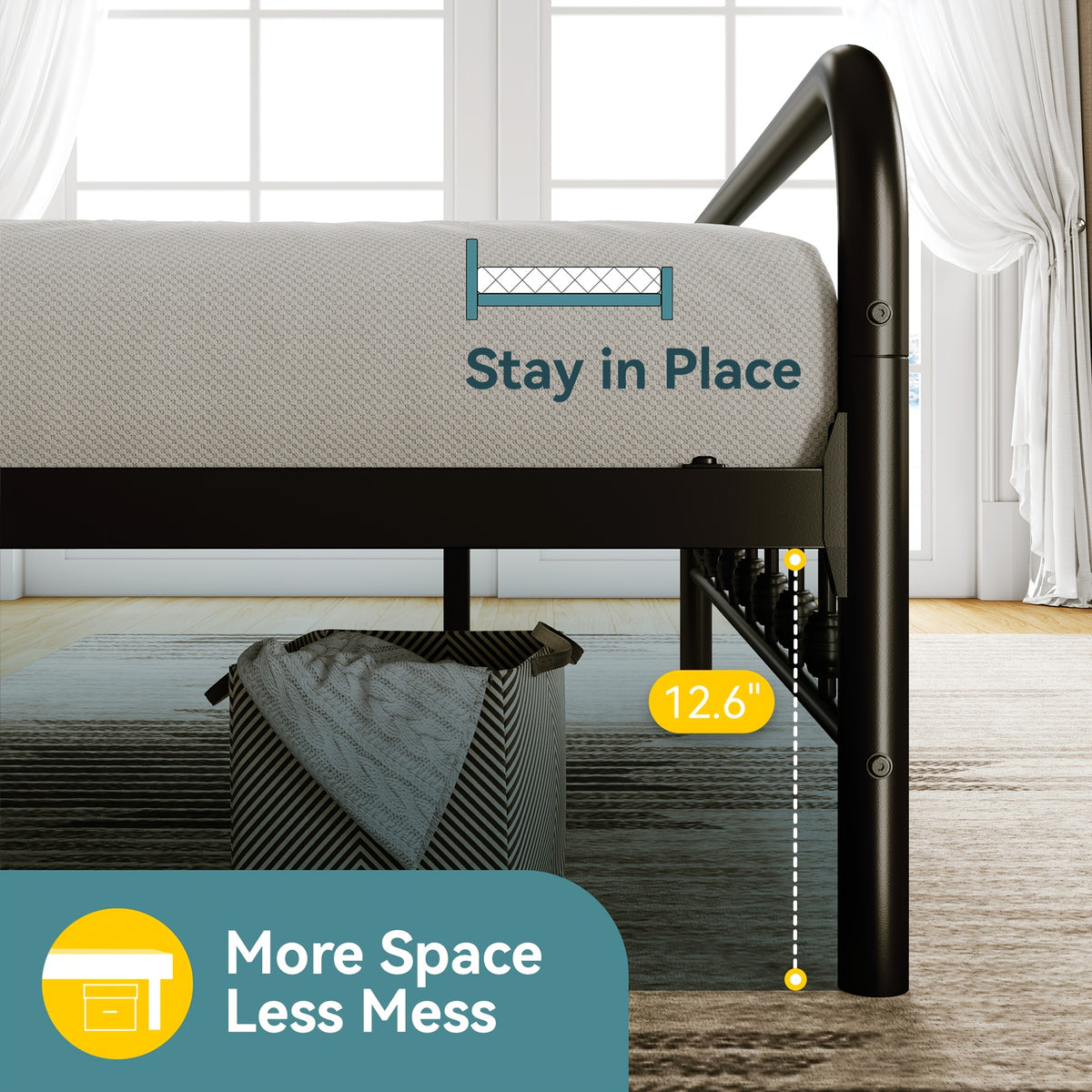 14 inch vintage metal bed frame iron headboard footboard - Temu