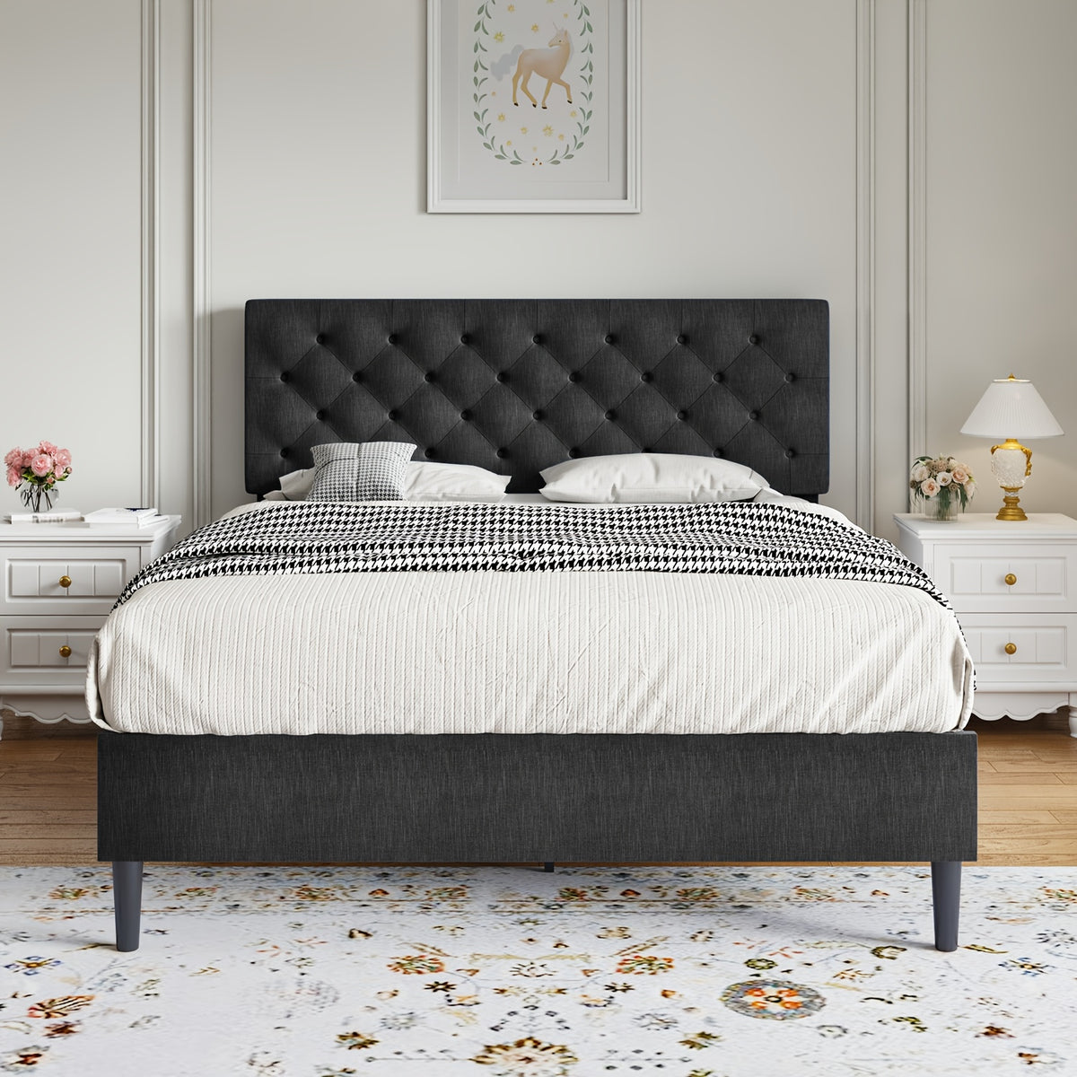 halloween twin full queen king bed frames upholstered - Temu