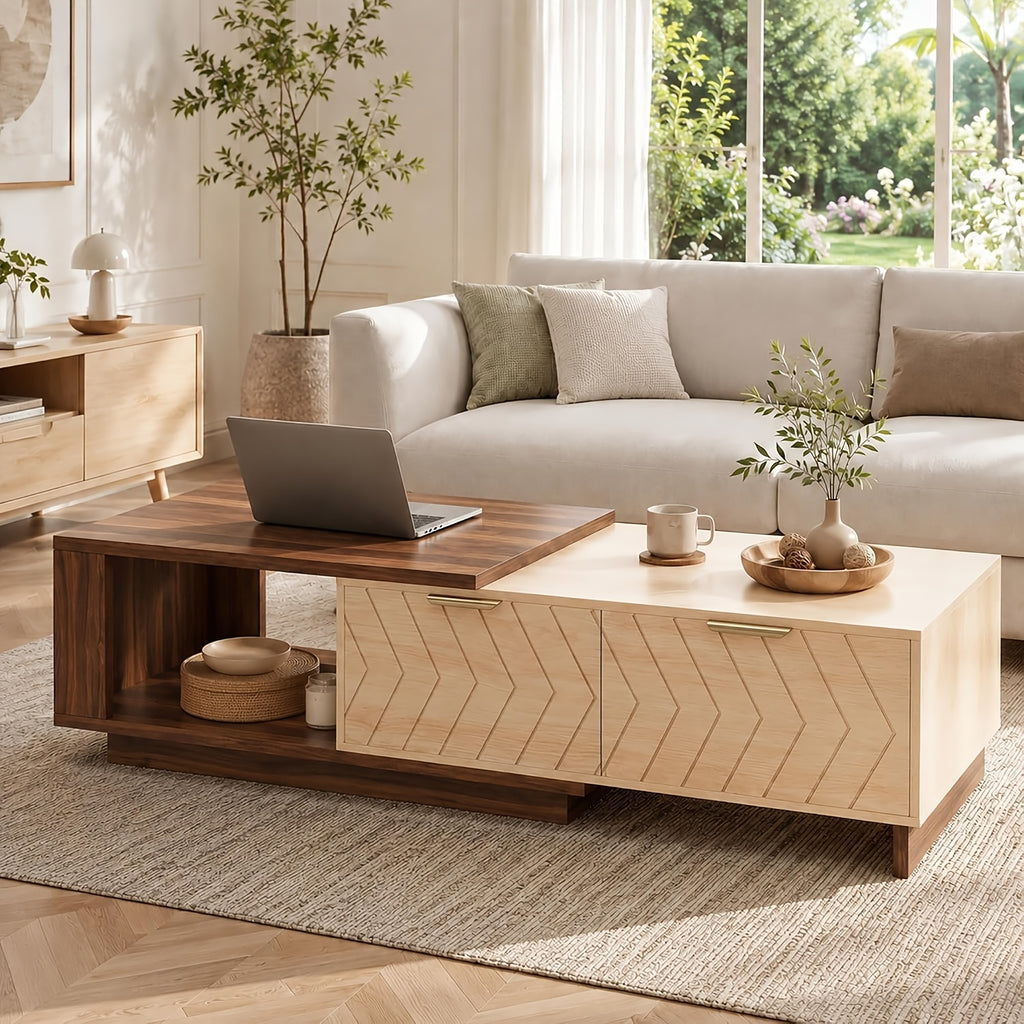 42 65 extendable coffee table storage   century modern - Temu