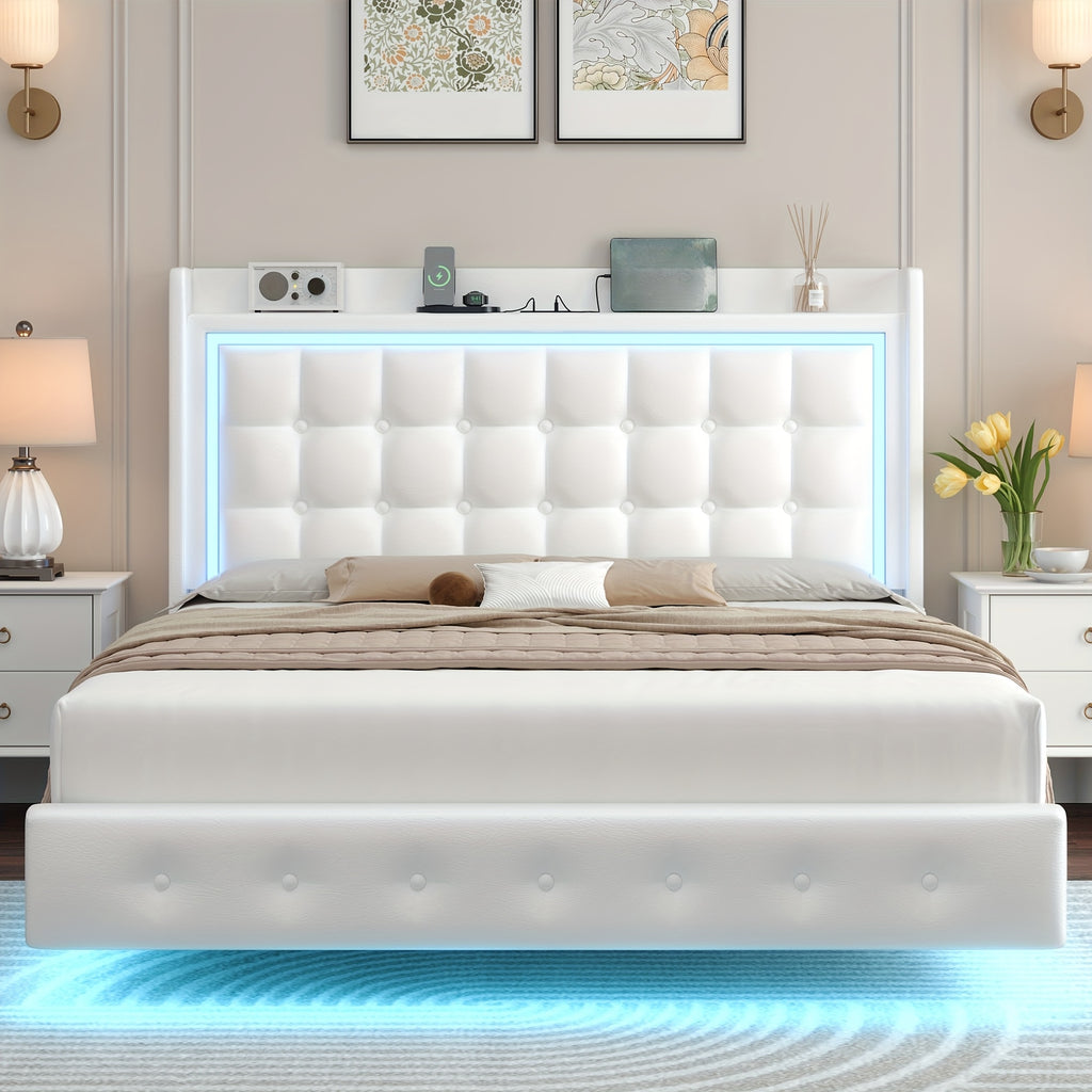 floating bed frame charging station type c usb ports - Temu