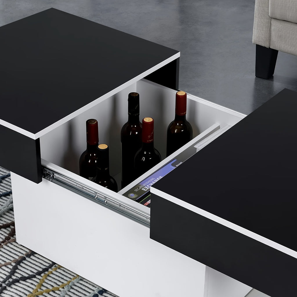 37 5 50 8 extendable coffee table storage high gloss   - Temu