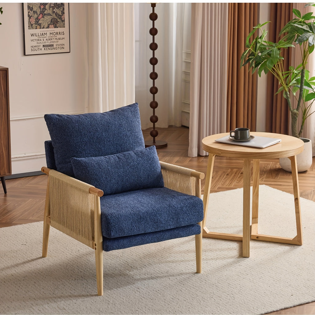 century modern accent chair solid wooden armrests - Temu