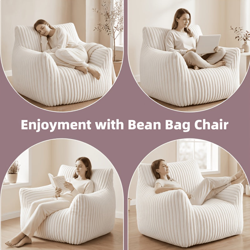 plush bean   chair cozy fluffy single   couch armrests - Temu