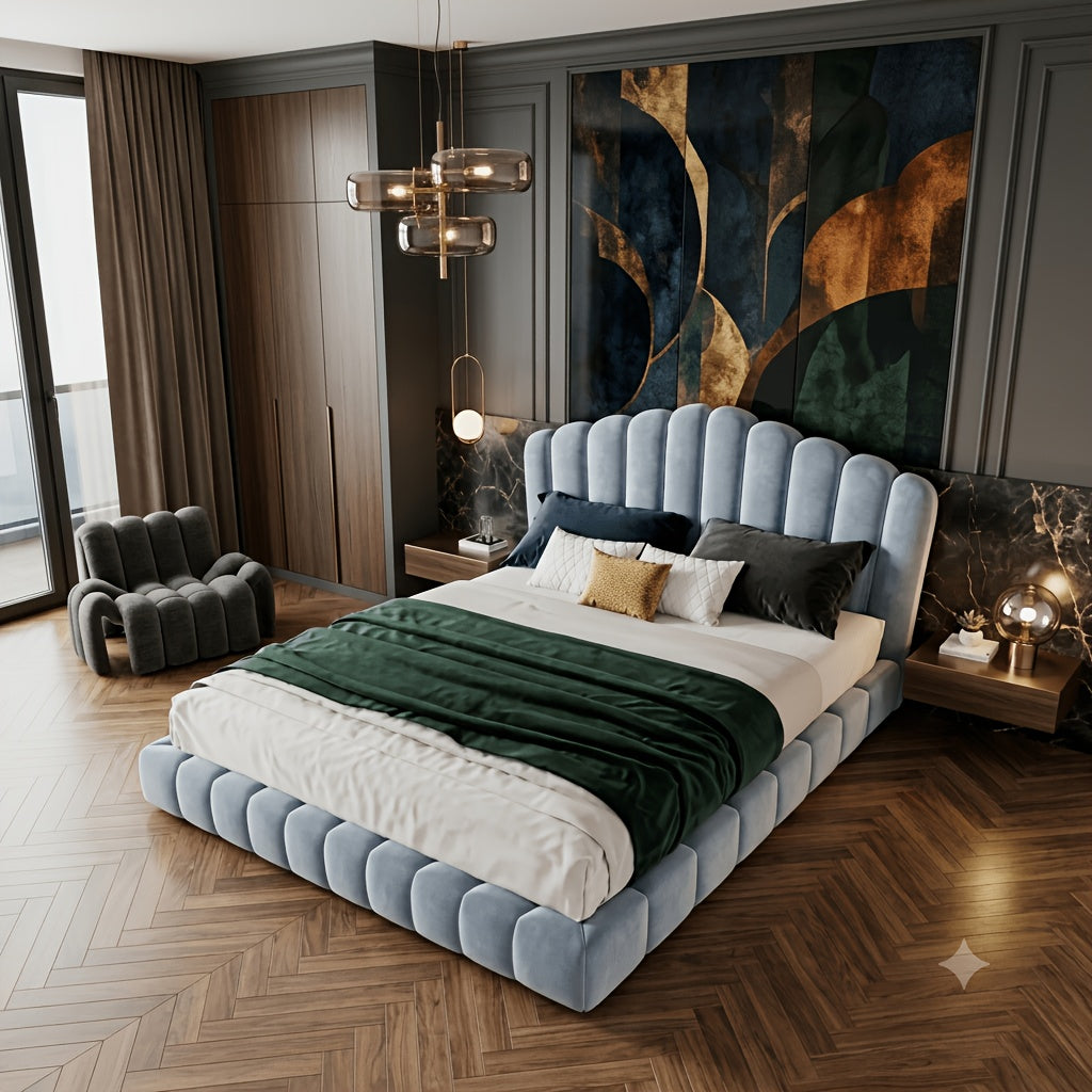 bed frame shell shaped headboard   - Temu