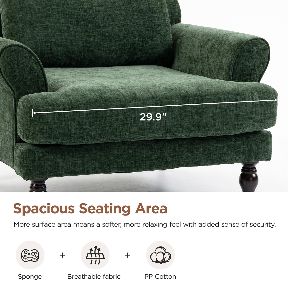 oversized linen fabric accent chair upholstered single sofa - Temu