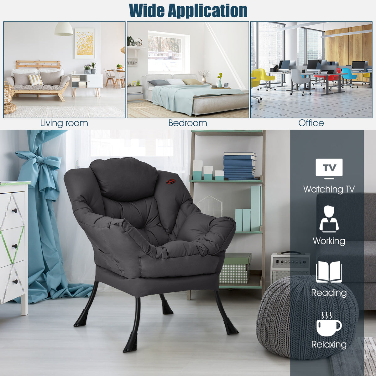 modern polyester fabric   single sofa chair - Temu