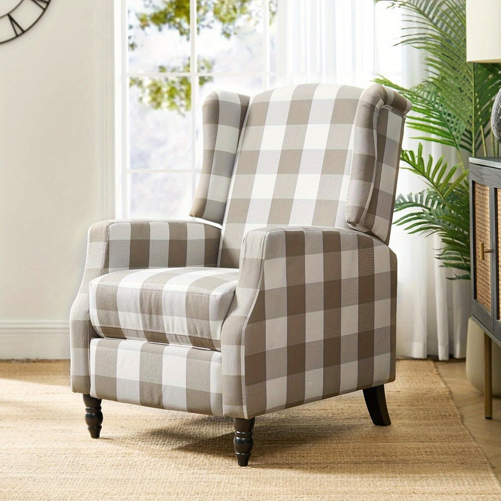 upholstered wingback recliner chair traditional push back - Temu