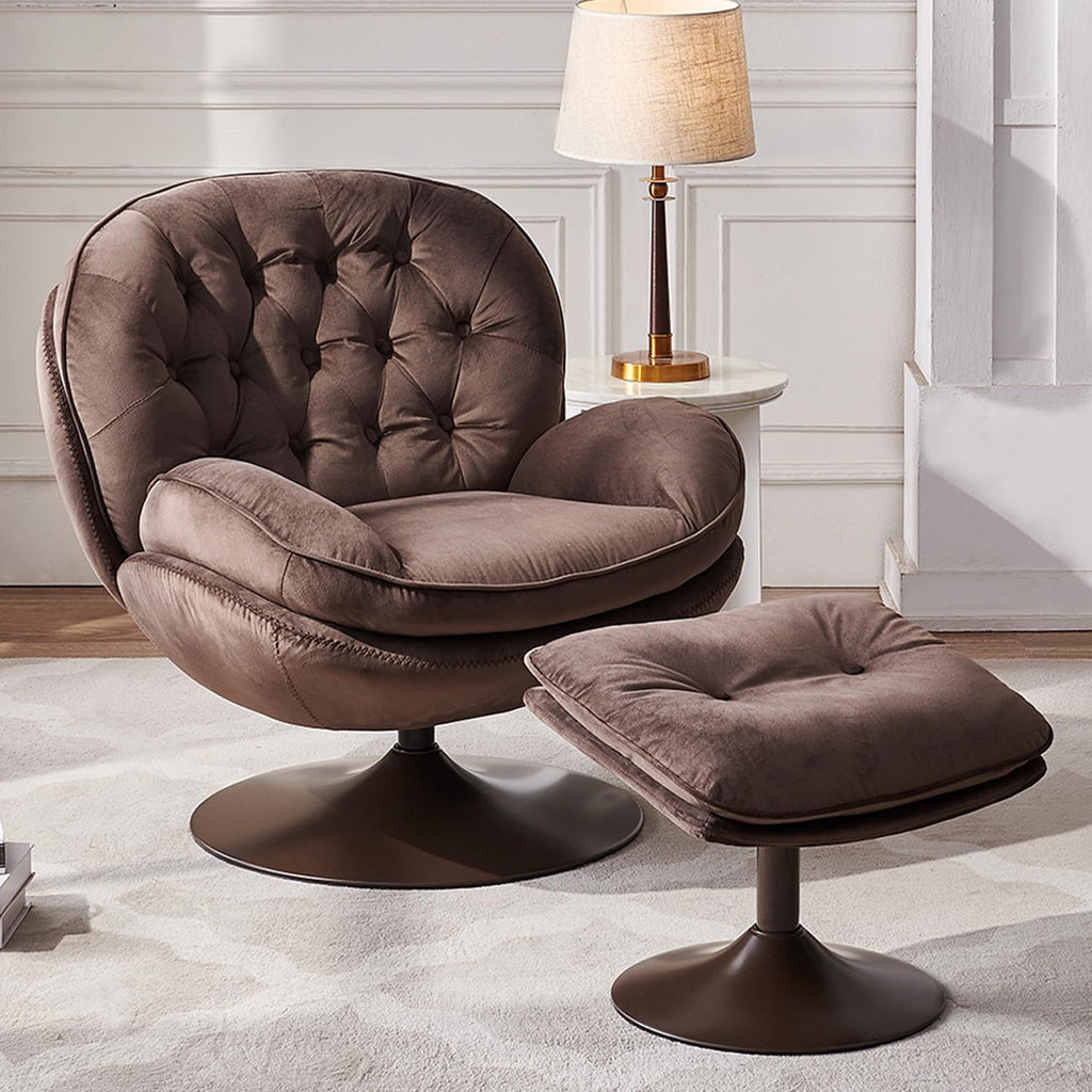 velvet swivel accent chair   set modern tufted - Temu