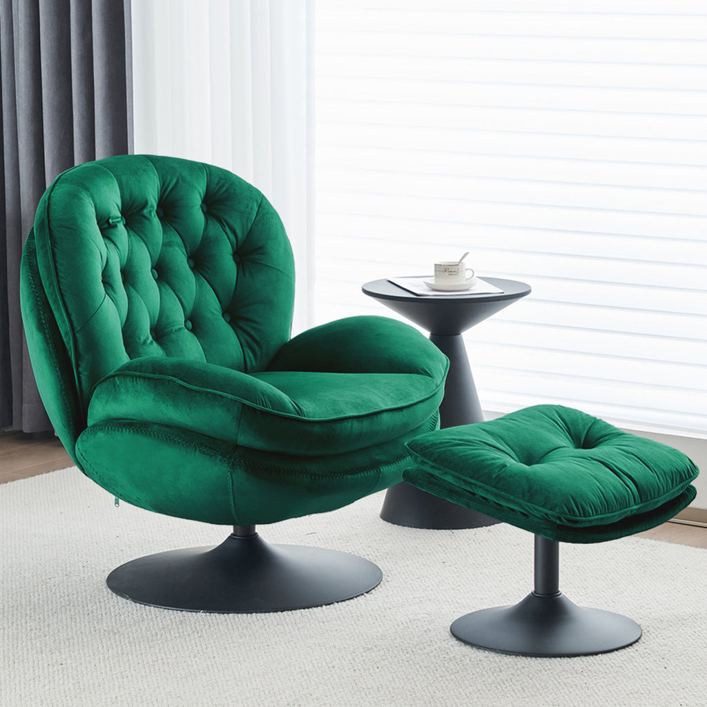velvet swivel accent chair   set modern tufted - Temu
