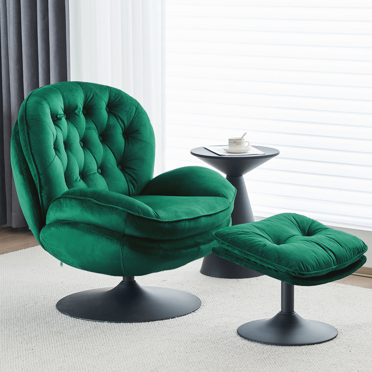 velvet swivel accent chair   set modern tufted - Temu