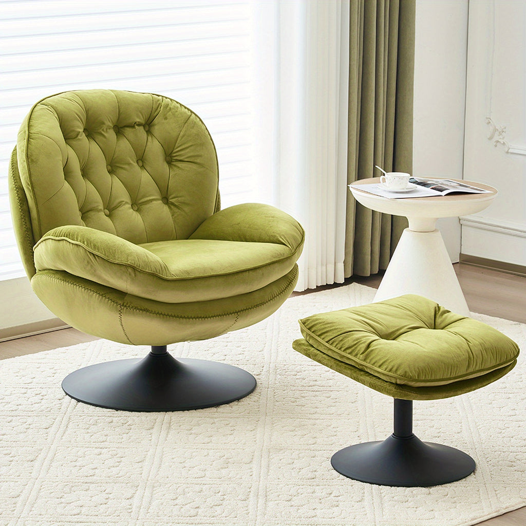 velvet swivel accent chair   set modern tufted - Temu
