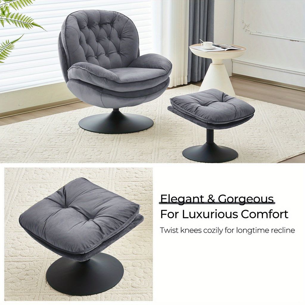 velvet swivel accent chair   set modern tufted - Temu