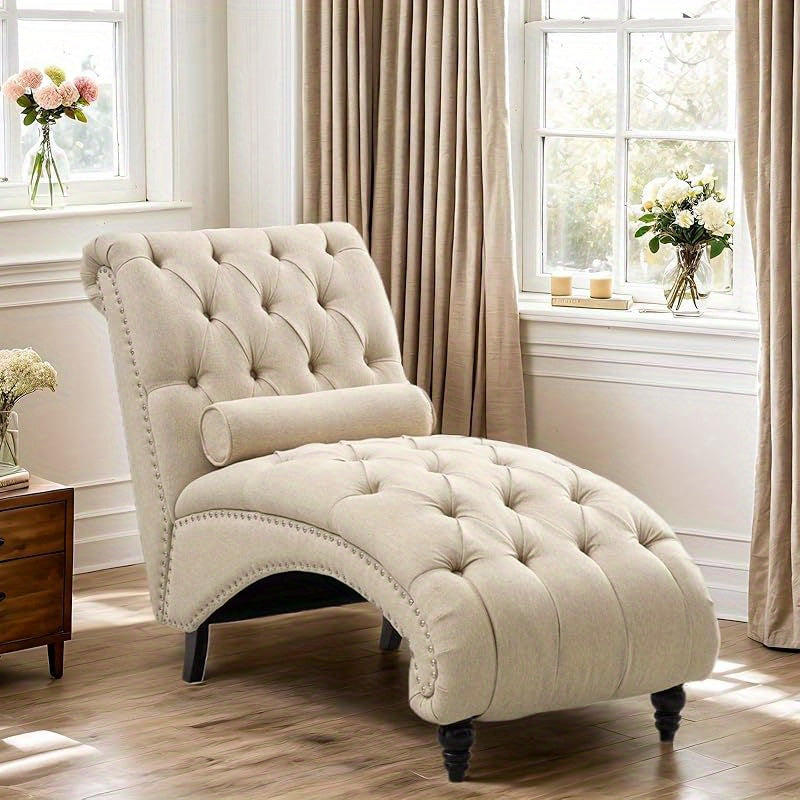 gorgeous chaise lounge chair button tufted support pillow - Temu