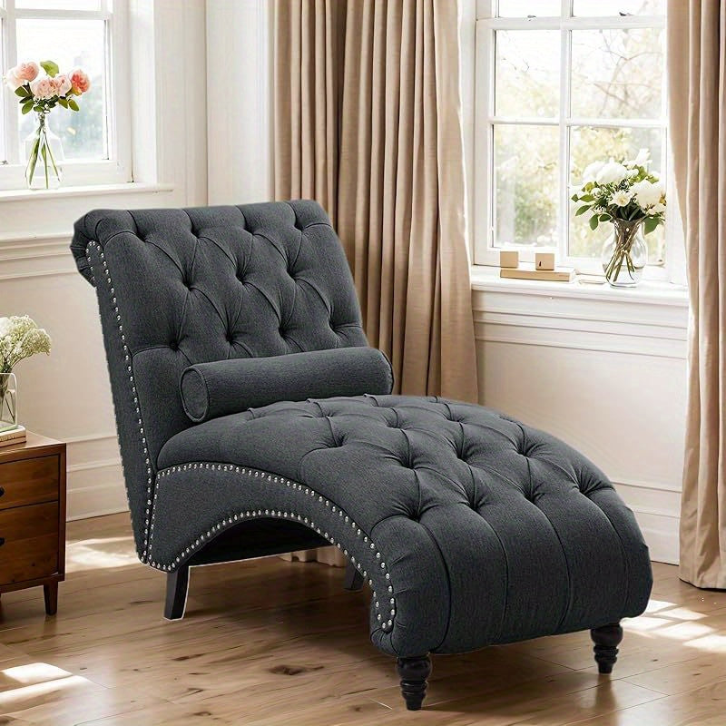 gorgeous chaise lounge chair button tufted support pillow - Temu