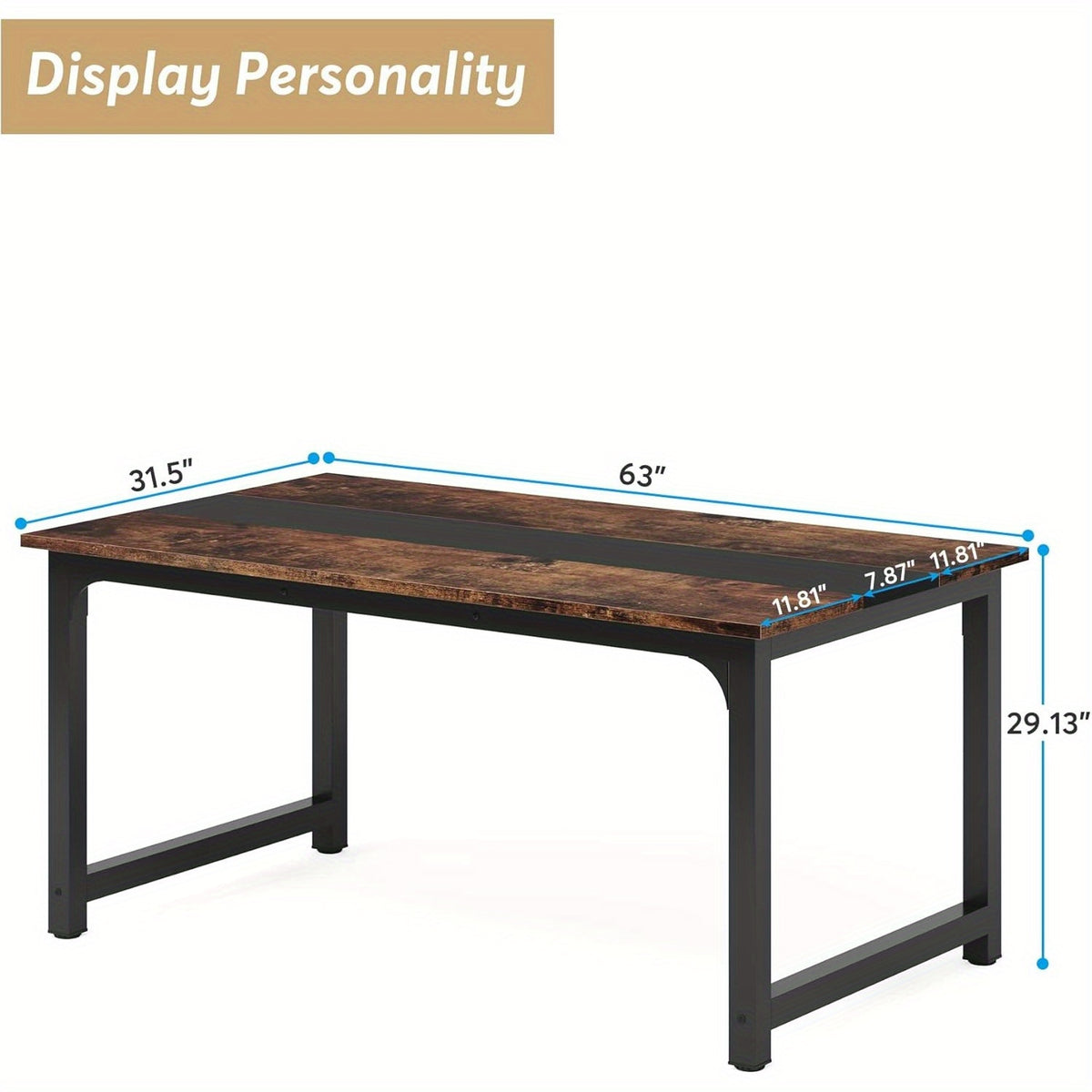 contemporary 64 x32 dining table 4 6 person hardwood - Temu
