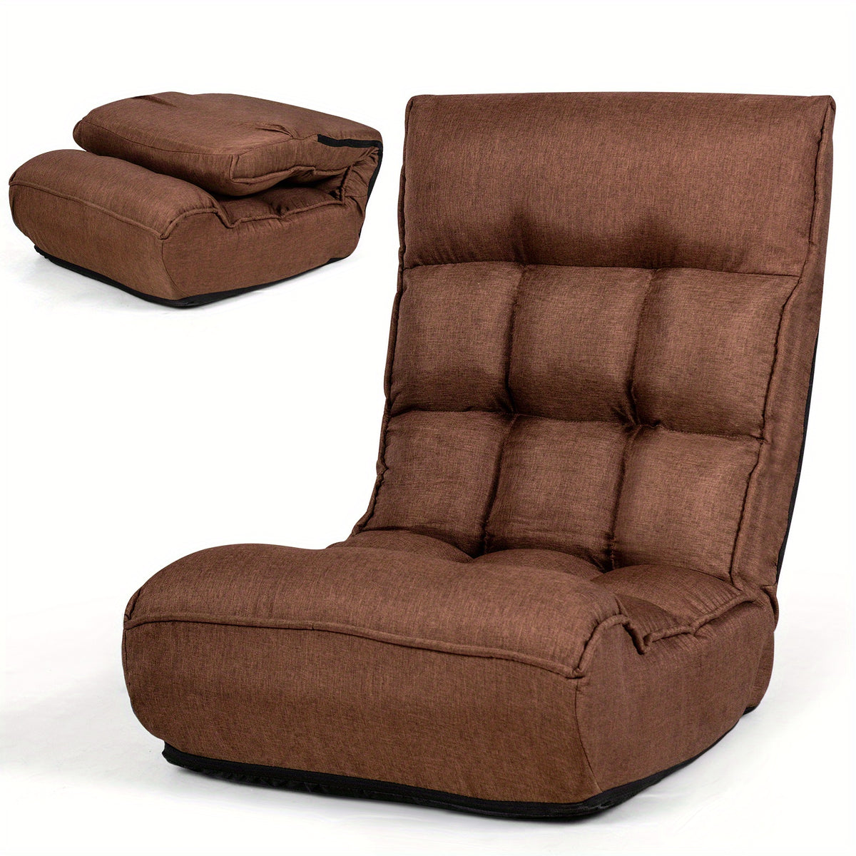 4 position adjustable folding floor chair padded - Temu