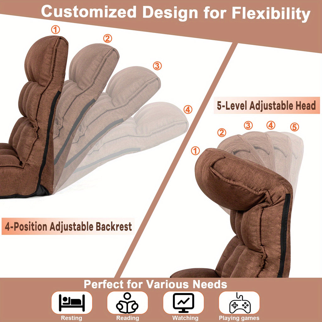 4 position adjustable folding floor chair padded - Temu