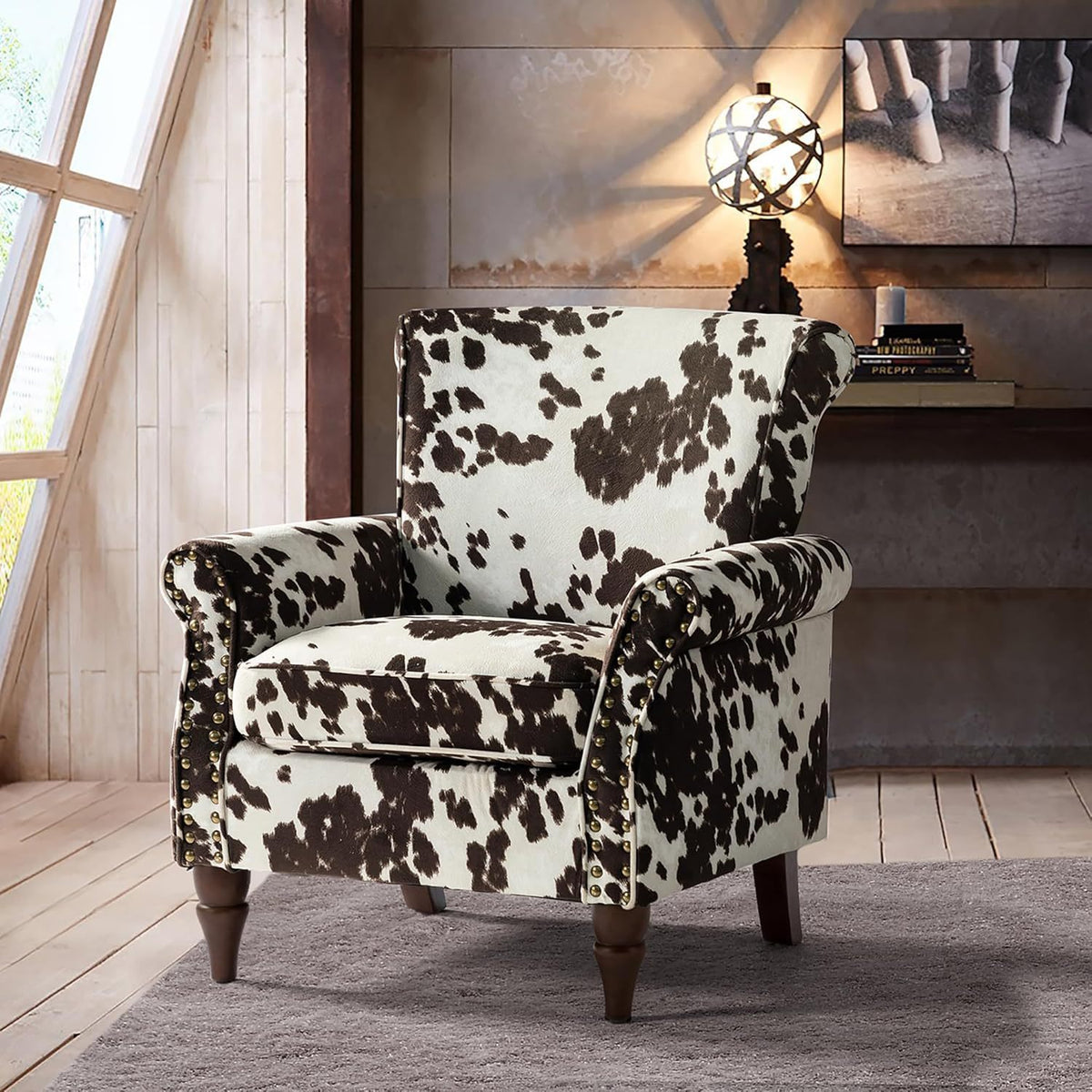modern wingback accent chair wood legs removable cushion - Temu