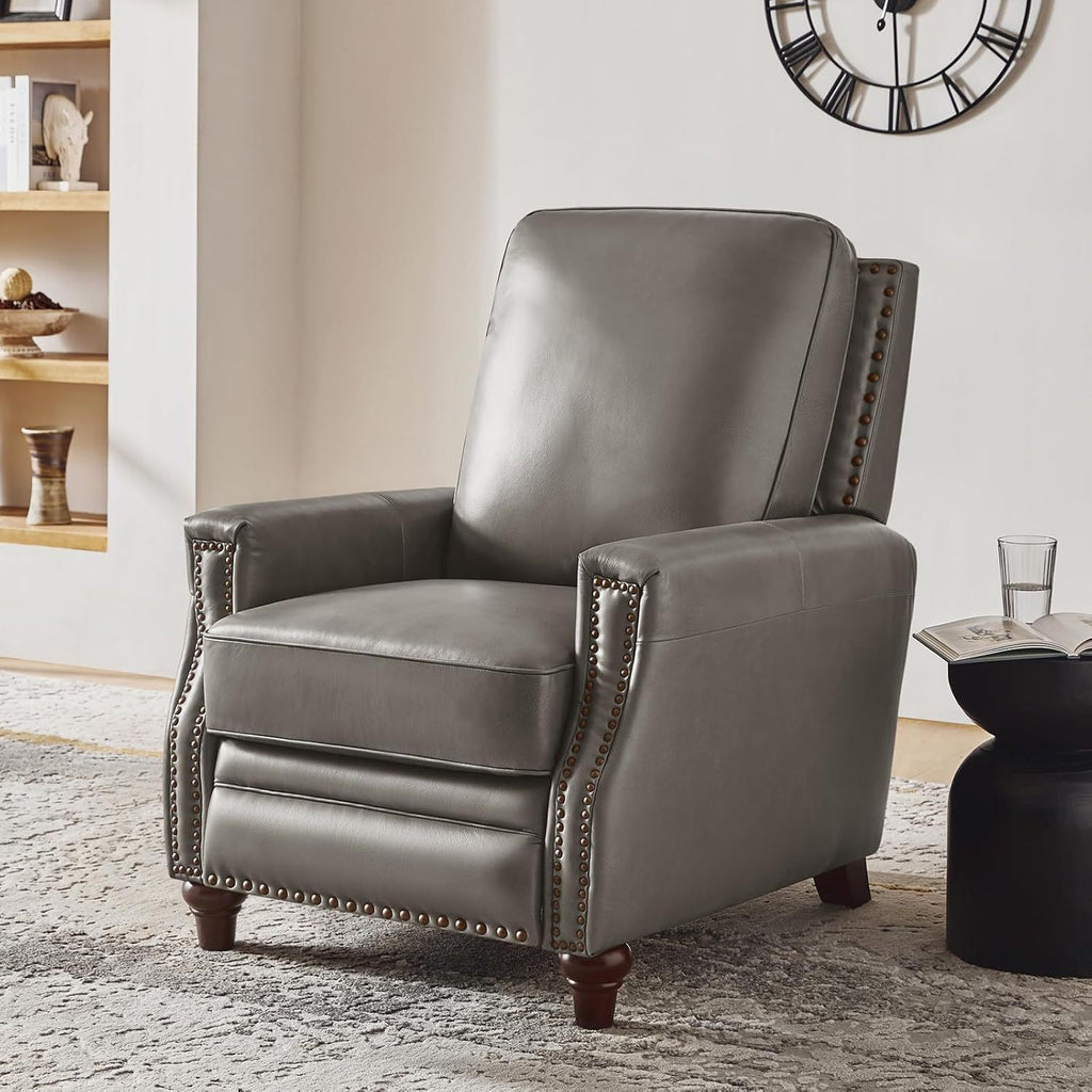 genuine leather recliner chair classic push back recliner - Temu