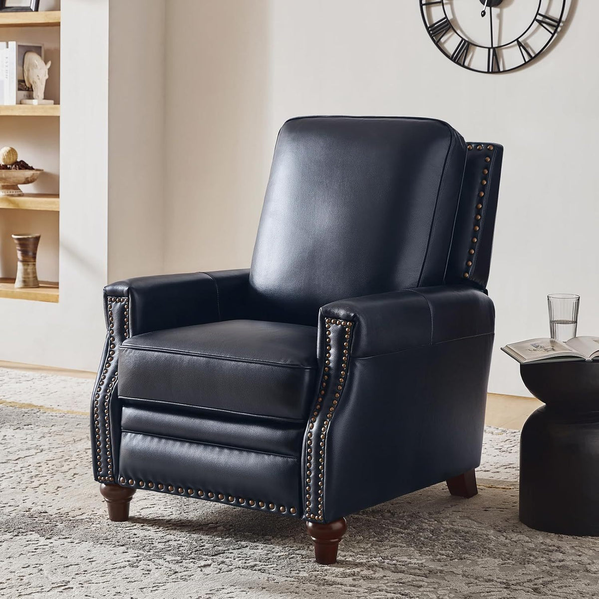genuine leather recliner chair classic push back recliner - Temu