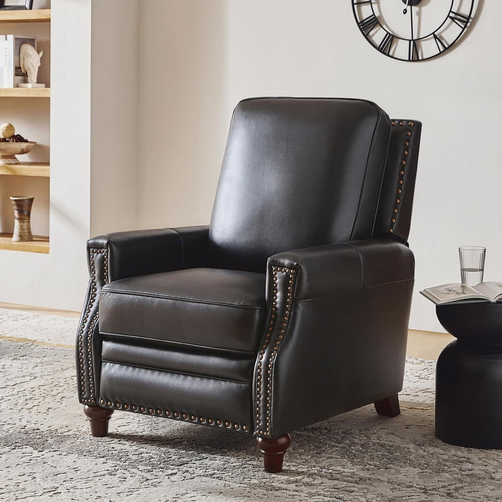genuine leather recliner chair classic push back recliner - Temu