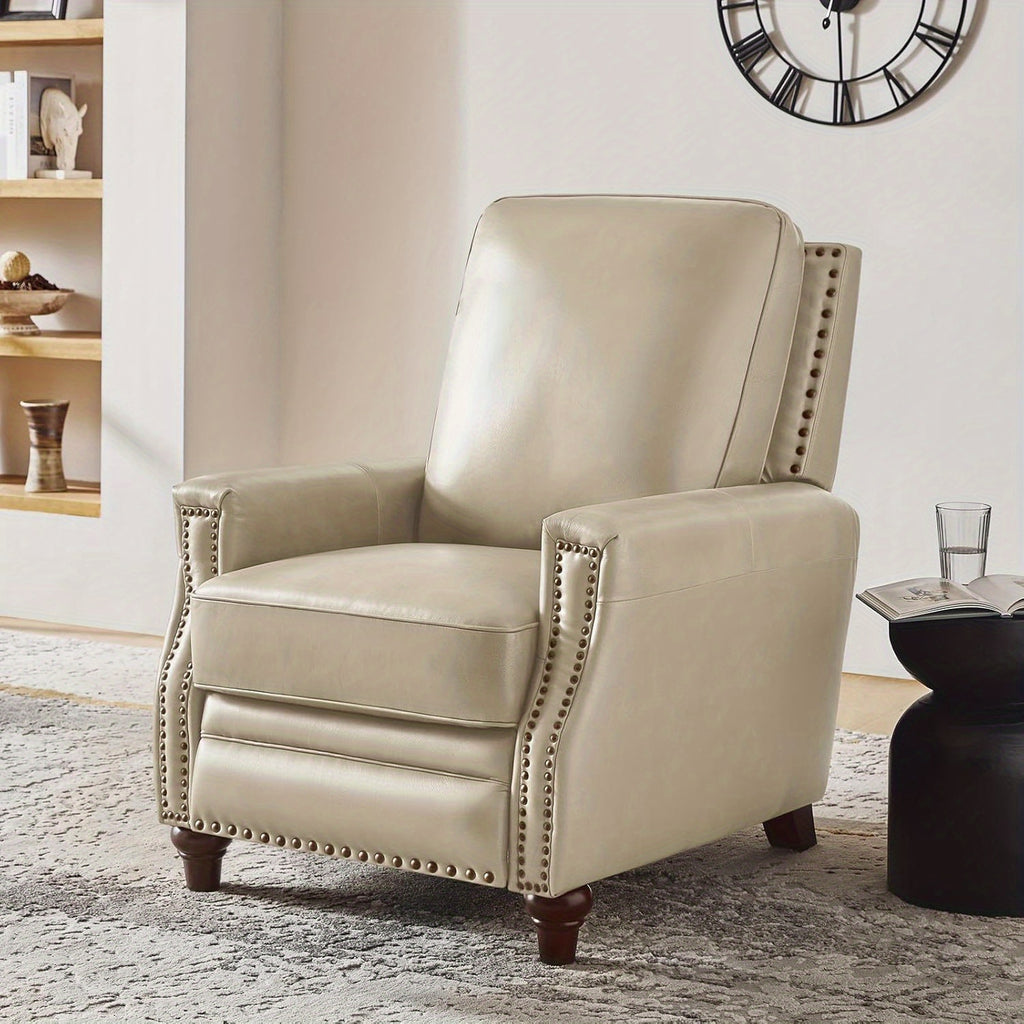 genuine leather recliner chair classic push back recliner - Temu