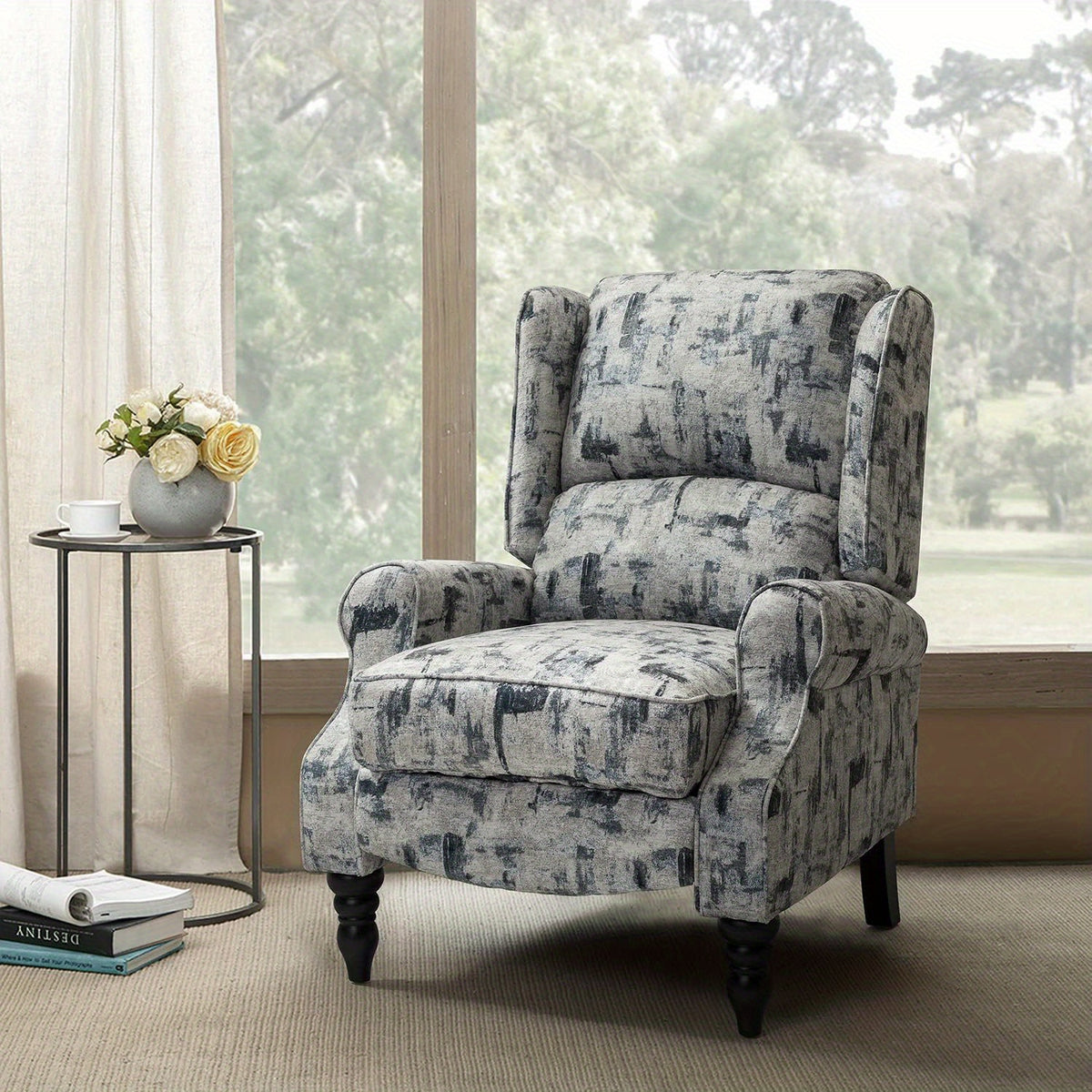 upholstered wingback recliner chair small adjustable - Temu