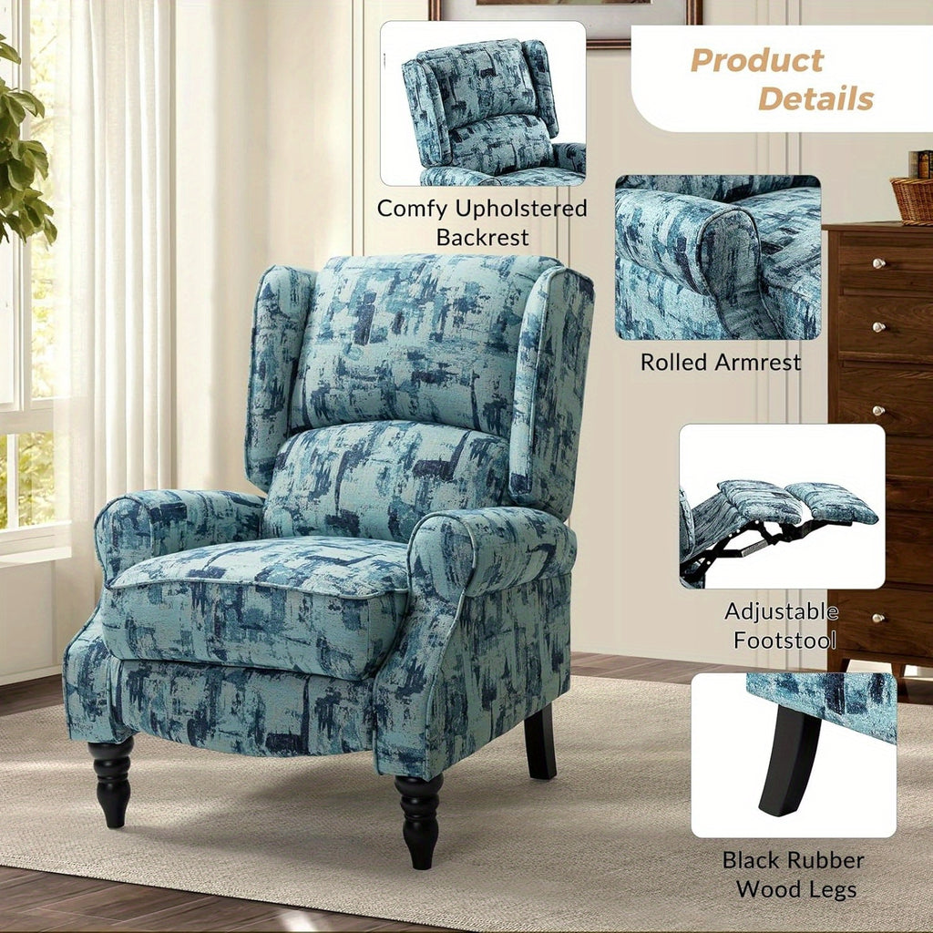 upholstered wingback recliner chair small adjustable - Temu