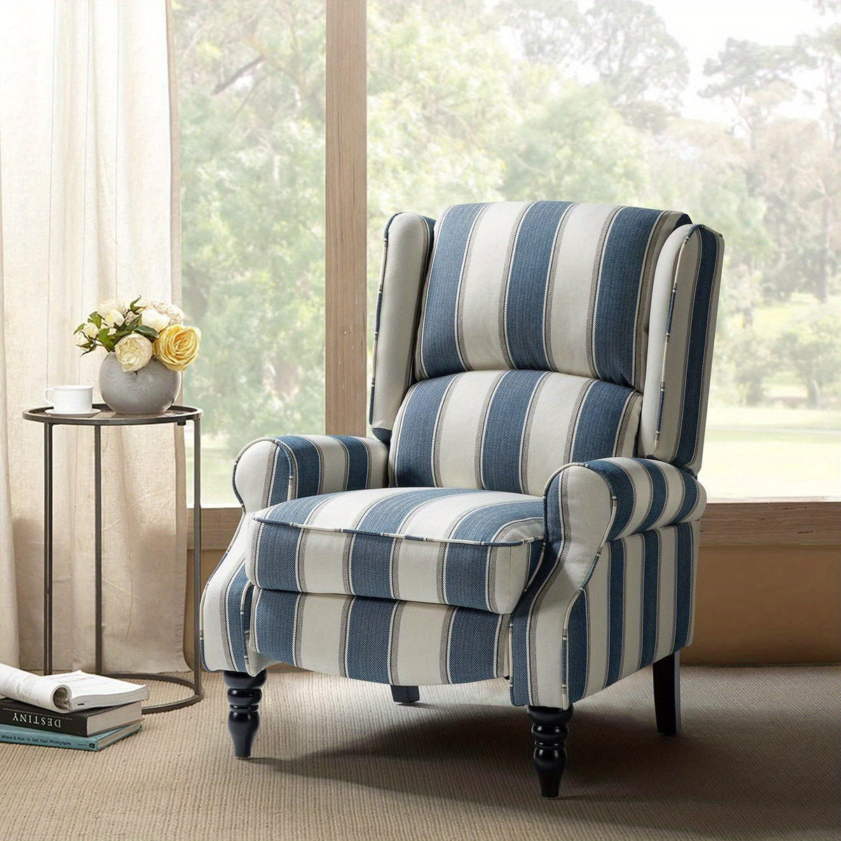 upholstered wingback recliner chair small adjustable - Temu