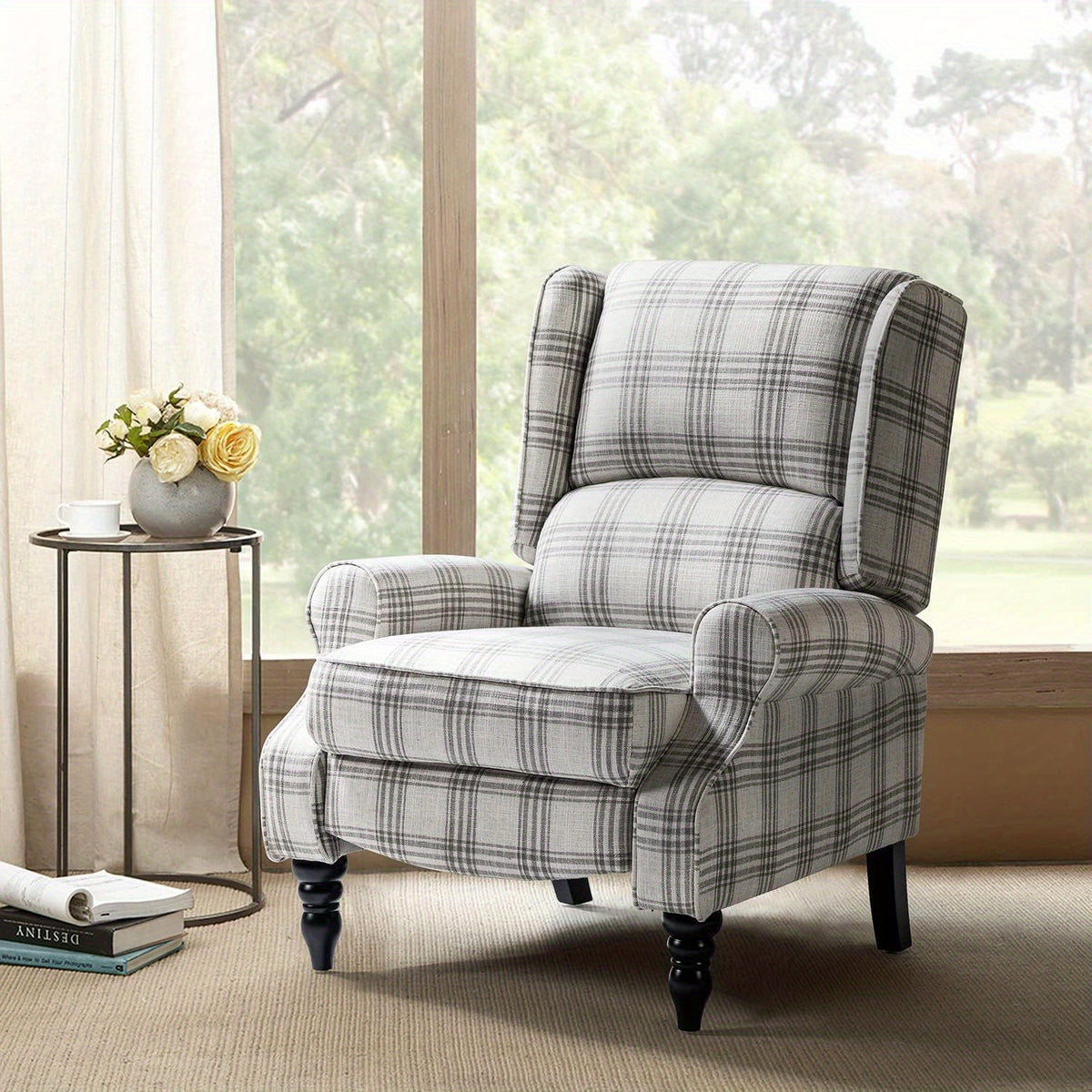 upholstered wingback recliner chair small adjustable - Temu