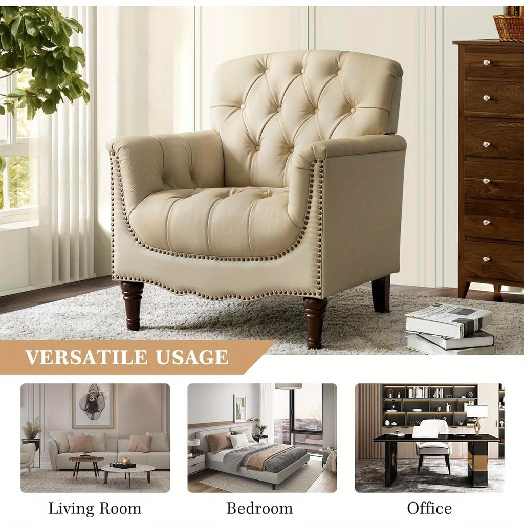 genuine leather armchair contemporary leather accent chair - Temu