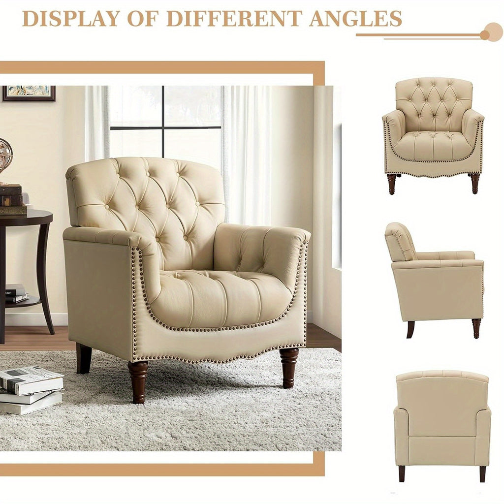 genuine leather armchair contemporary leather accent chair - Temu
