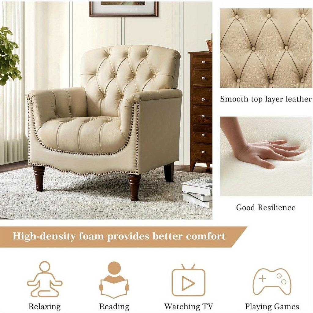 genuine leather armchair contemporary leather accent chair - Temu