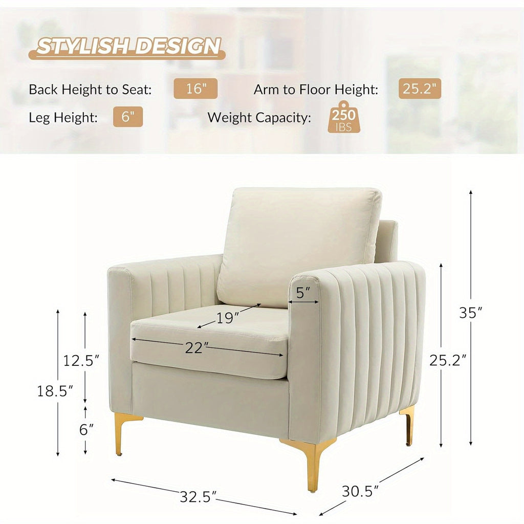 velvet accent club chair modern velvet armchair upholstered - Temu