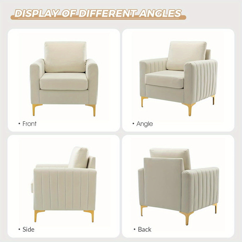 velvet accent club chair modern velvet armchair upholstered - Temu