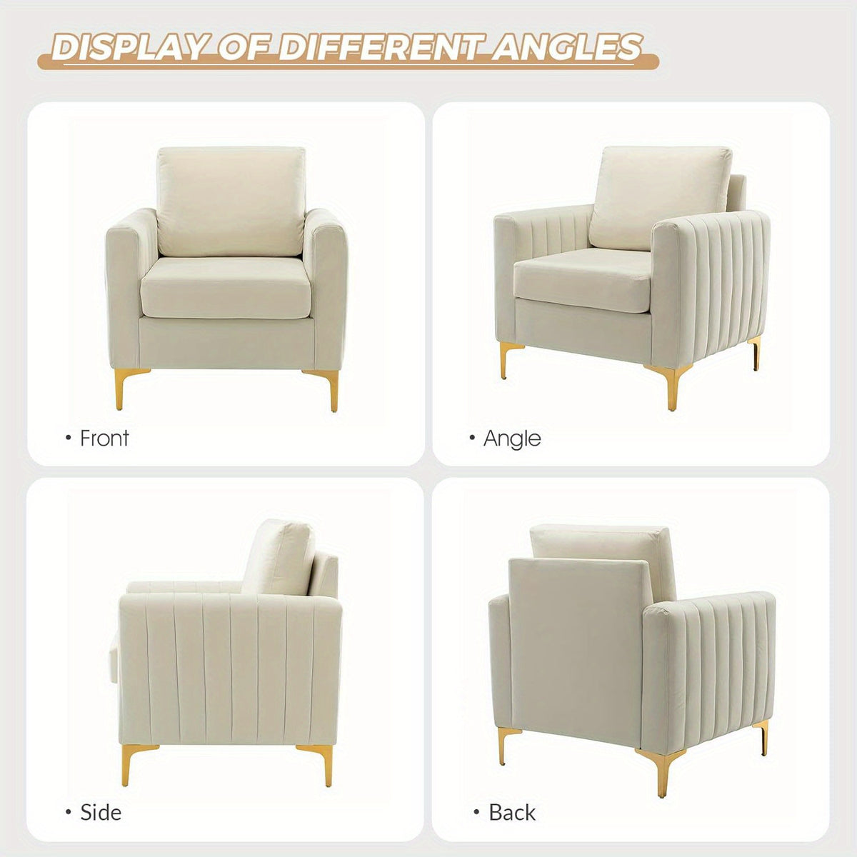 velvet accent club chair modern velvet armchair upholstered - Temu