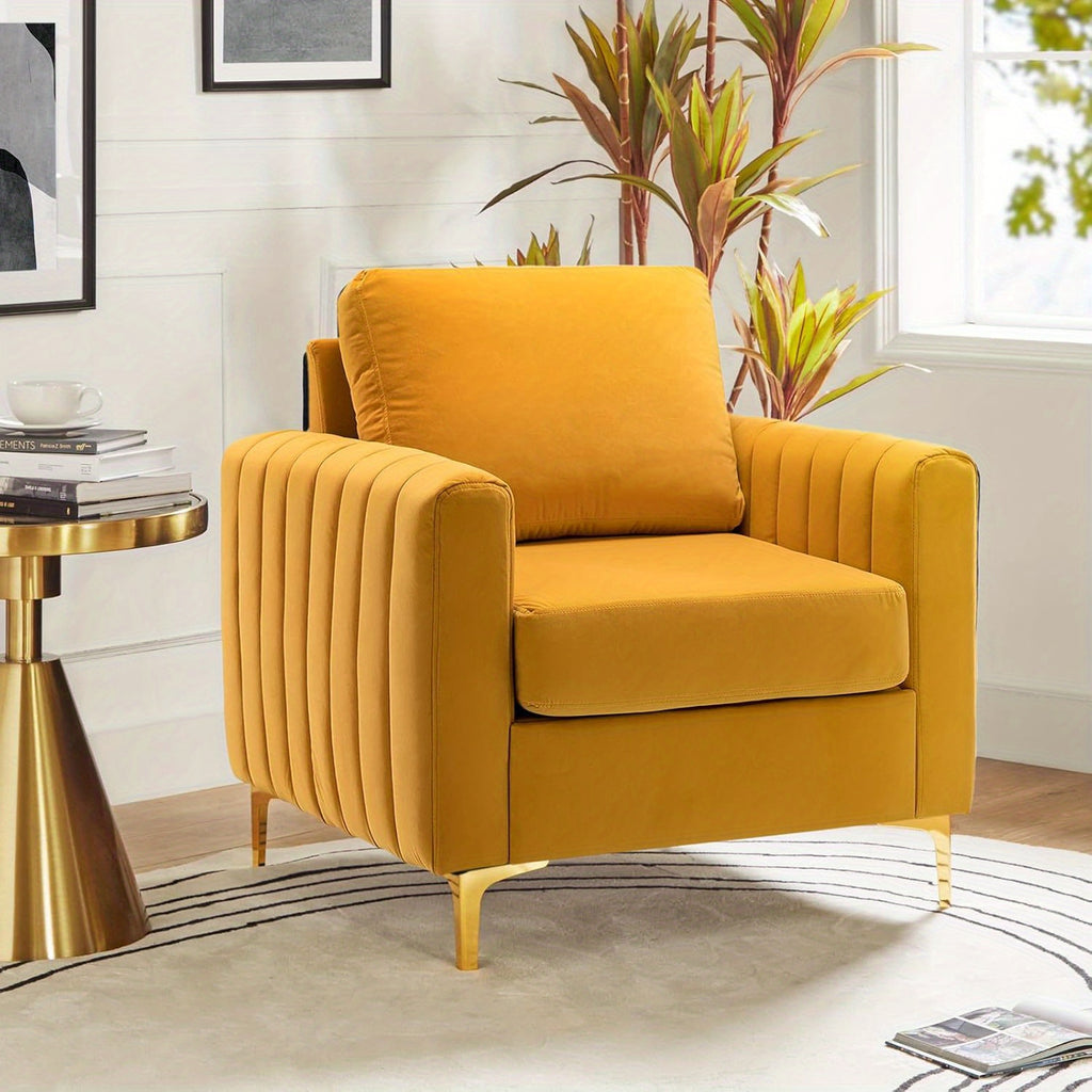 velvet accent club chair modern velvet armchair upholstered - Temu