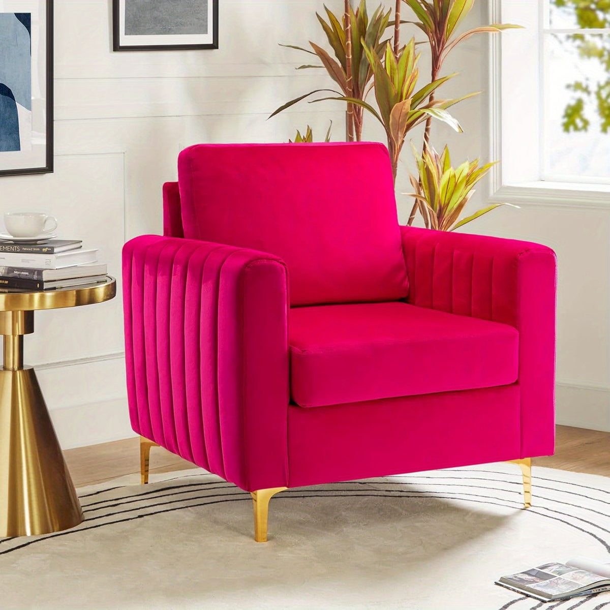 velvet accent club chair modern velvet armchair upholstered - Temu