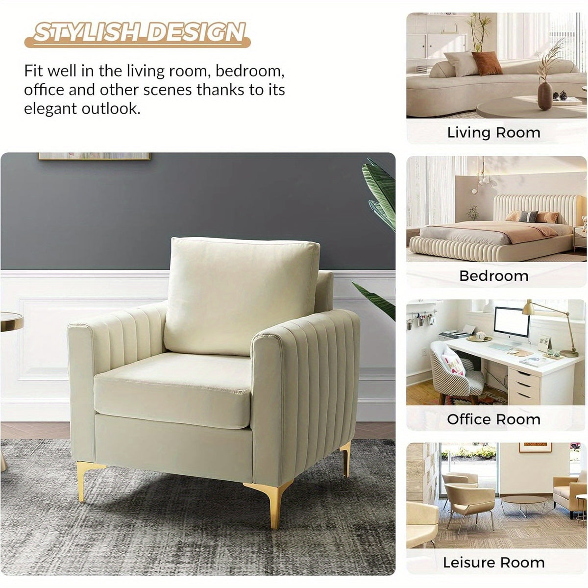 velvet accent club chair modern velvet armchair upholstered - Temu