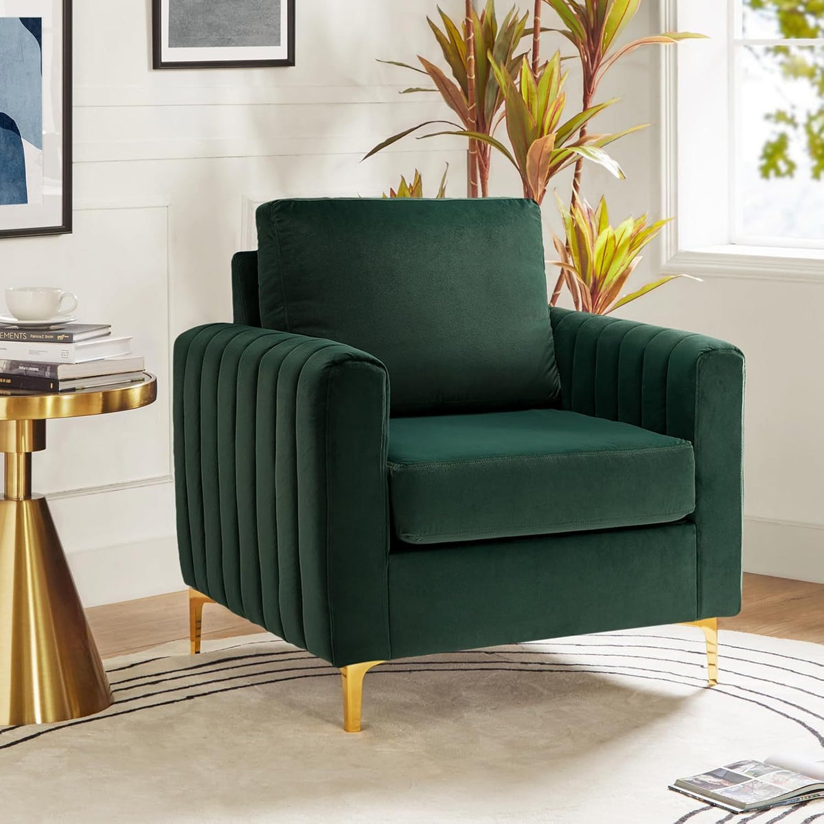 velvet accent club chair modern velvet armchair upholstered - Temu