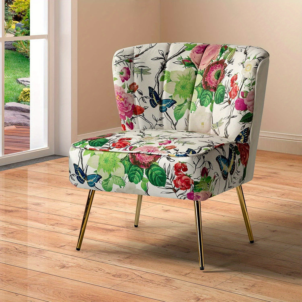 accent chair golden metal legs comfy tufted wingback living - Temu