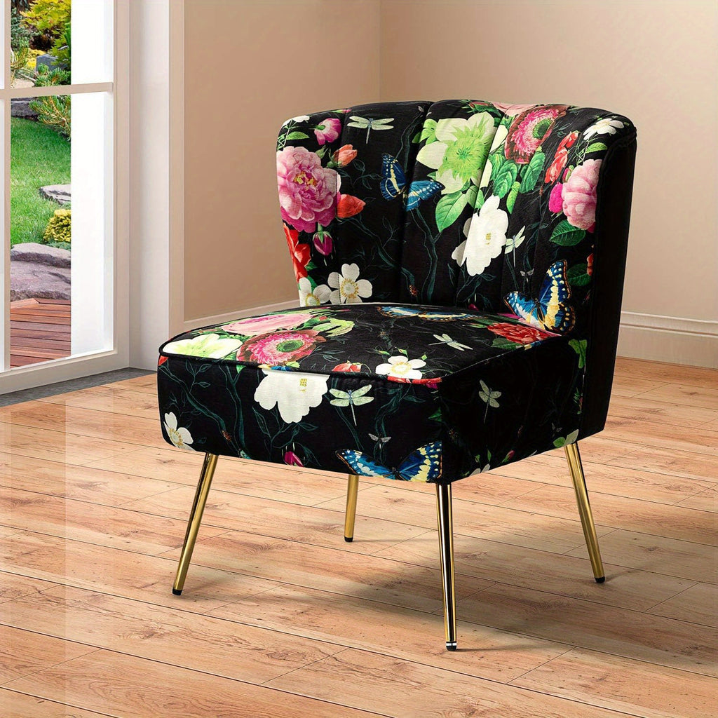accent chair golden metal legs comfy tufted wingback living - Temu