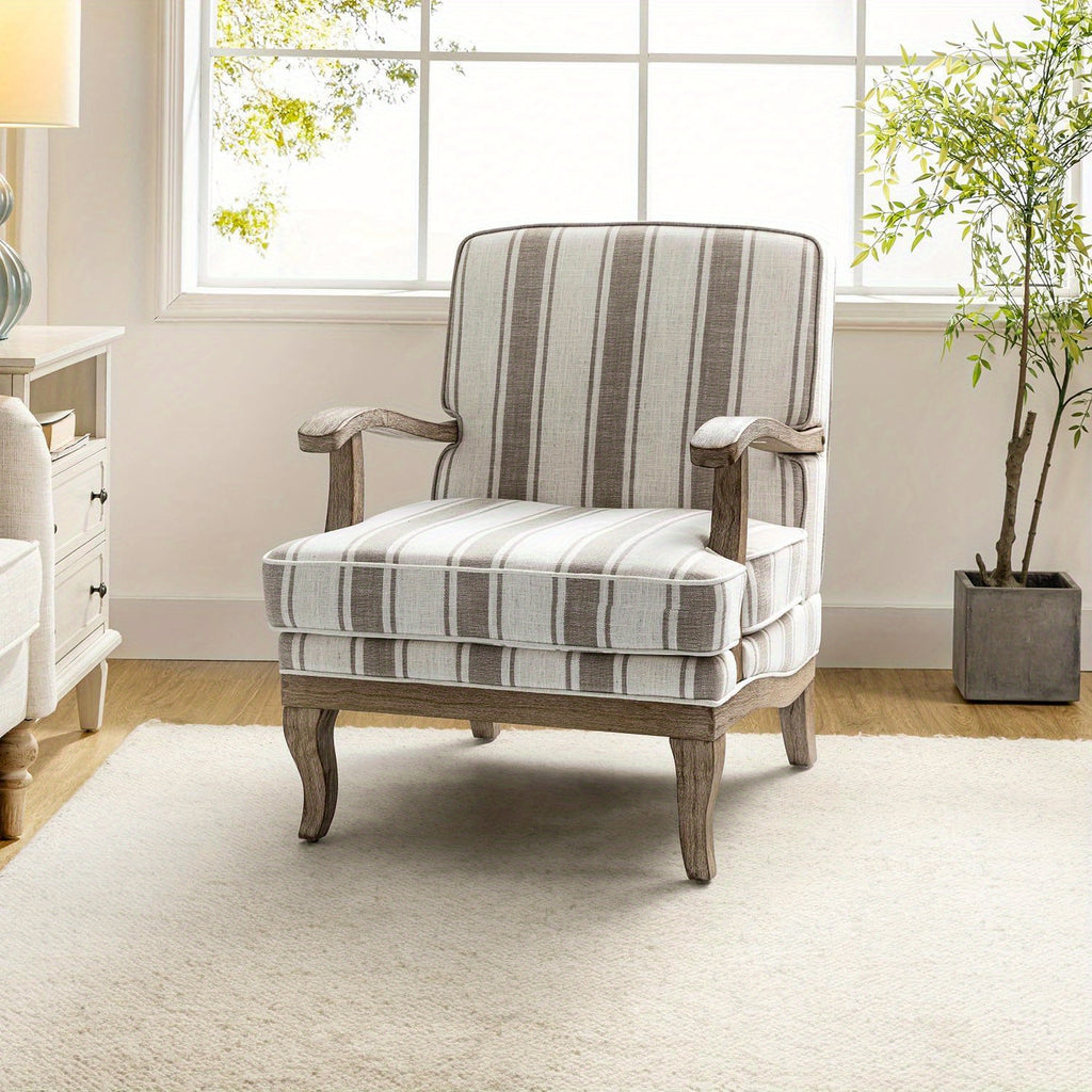upholstered accent chair   century modern striped chair - Temu