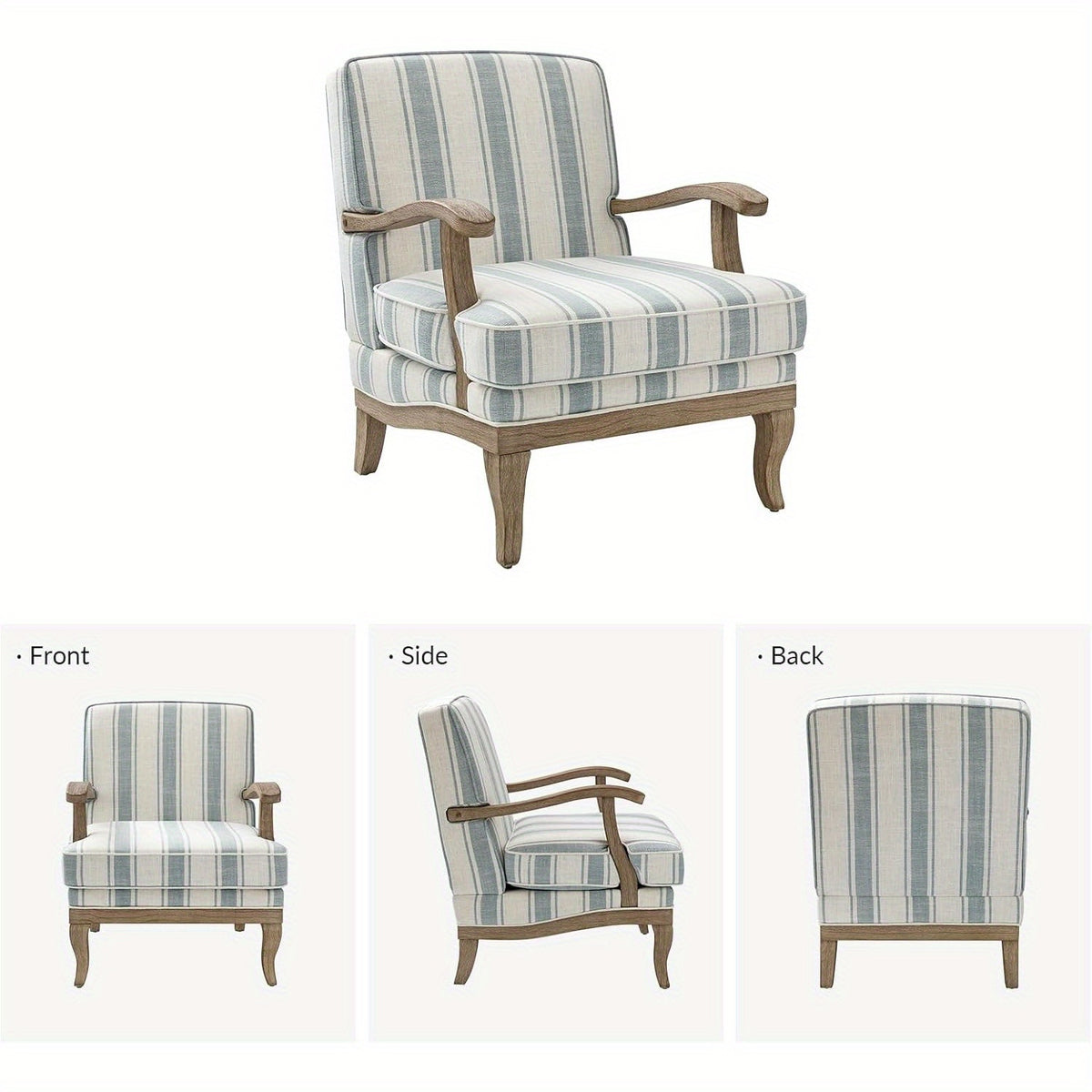 upholstered accent chair   century modern striped chair - Temu