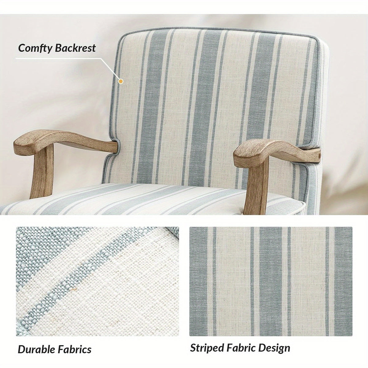 upholstered accent chair   century modern striped chair - Temu
