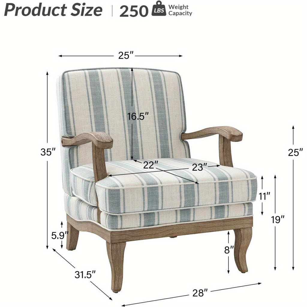 upholstered accent chair   century modern striped chair - Temu